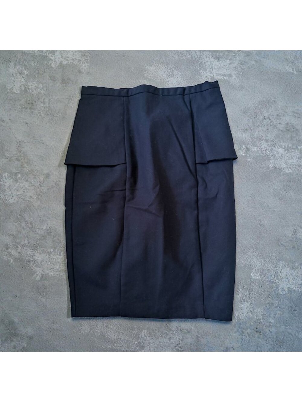 ZARA Basic Navy Blue Peplum Pencil Skirt Size XS